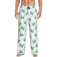 thumbnail image 1 of Mens Pajama Pants - Soft Sleep & Lounge Pants for Men, Train Pattern green Cuteness Casual PJ Bottoms Pants with Pockets, 1 of 5