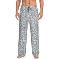 thumbnail image 1 of Mens Pajama Pants - Soft Sleep & Lounge Pants for Men, White Lightning Glitter Cuteness Casual PJ Bottoms Pants with Pockets, 1 of 5