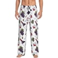 thumbnail image 1 of Mens Pajama Pants - Soft Sleep & Lounge Pants for Men, Wine Print No.J928 Cuteness Casual PJ Bottoms Pants with Pockets, 1 of 5