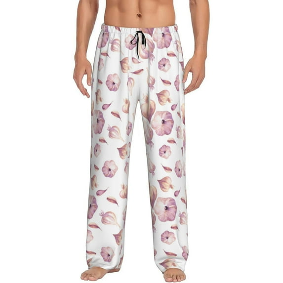 Mens Pajama Pants - Soft Sleep & Lounge Pants for Men, garlic cloves Print funny Cuteness Casual PJ Bottoms Pants with Pockets