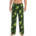 thumbnail image 1 of Mens Pajama Pants - Soft Sleep & Lounge Pants for Men, green leaf Grape Cuteness Casual PJ Bottoms Pants with Pockets, 1 of 5
