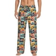 thumbnail image 1 of Mens Pajama Pants - Soft Sleep & Lounge Pants for Men, off road racing car colorful Cuteness Casual PJ Bottoms Pants with Pockets, 1 of 5