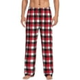 thumbnail image 1 of Mens Pajama Pants - Soft Sleep & Lounge Pants for Men, red black buffalo plaid Cuteness Casual PJ Bottoms Pants with Pockets, 1 of 5