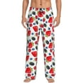 thumbnail image 1 of Mens Pajama Pants - Soft Sleep & Lounge Pants for Men, strawberry Blueberries Cuteness Casual PJ Bottoms Pants with Pockets, 1 of 5