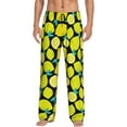 thumbnail image 1 of Mens Pajama Pants - Soft Sleep & Lounge Pants for Men, yellow Lemon cartoon Cuteness Casual PJ Bottoms Pants with Pockets, 1 of 5