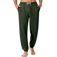 thumbnail image 1 of Mens Pajama Pants Soft Solid Color Sleep Lounge Pant Comfy Sleepwear Pants Pjs Bottoms with Pockets and Drawstring, 1 of 6