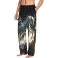 thumbnail image 1 of Mens Pajama Pants, Space White Horse Soft Sleep & Lounge Pants for Men, Cuteness Casual PJ Bottoms Pants with Pockets, 1 of 7