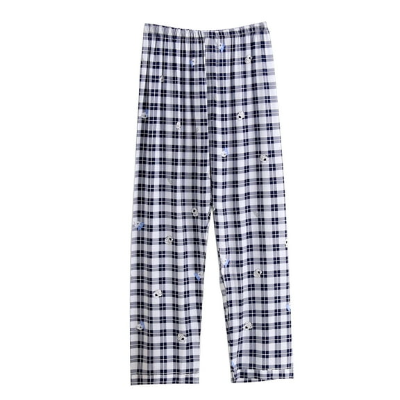 Mens Pajama Pants Thin Comfortable Pattern Home Long Air Conditioned Pj Pants for Men
