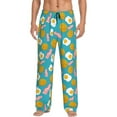 thumbnail image 1 of Mens Pajama Pants - Waffle Poached Eggs Bacon Soft Sleep Lounge Pants for Men, Casual PJ Bottoms Pants with Pocket, 1 of 5