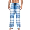 thumbnail image 1 of Mens Pajama Pants with Pockets Cotton Plaid Lounge Pants PJ Bottoms Elastic Waist Sleep Wear, 2XL Blue #A, 1 of 7