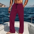 thumbnail image 1 of Mens Pajama Pants with Pockets Straight Wide Leg Drawstring Elastic Waist Trousers Casual Solid Color Loose Breathable Homewear Pajamas Pant, 1 of 6