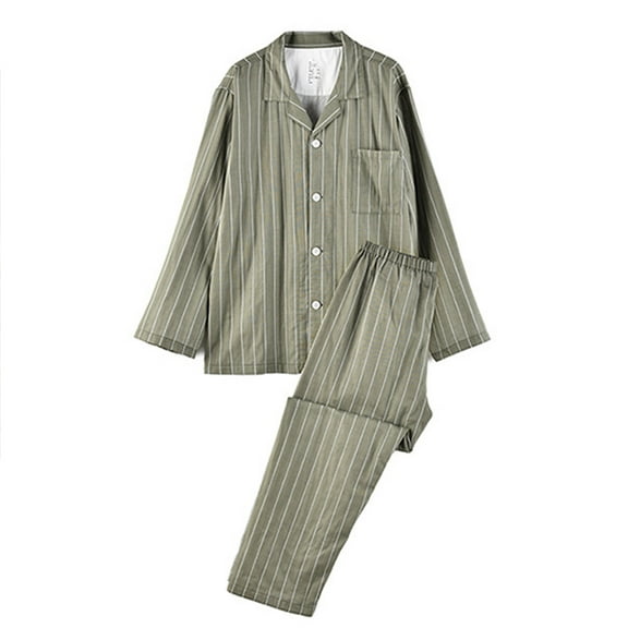 Mens Pajama Set Casual Plaid Long Sleeve Henleys Button Down Shirts with Pajama Pants 15 Piece PJs Set Comfy Soft Sleepwear Loungwear Sets