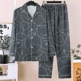 thumbnail image 1 of Mens Pajama Sets Plaid print Lapel Long Sleeve tops with Pants Loose Casual Two Piece Set Sleepwear Nightwear,Gray,XXXXXL, 1 of 2