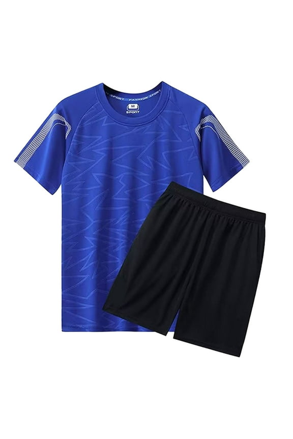 Mens Pajama Sets Summer Outdoor Sports Quick Drying Short Sleeved Shorts Running Casual Two Piece Pajamas Daily-Wear