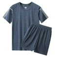 thumbnail image 1 of Mens Pajama Sets Summer Outdoor Sports Quick Drying Short Sleeved Shorts Running Casual Two Piece Pajamas Daily-Wear, 1 of 4