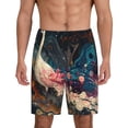 thumbnail image 1 of Mens Pajama Shorts, Abstract Peacock Painting Sleep Shorts Men Pajama Bottoms Lounge PJ Shorts with Pockets, 1 of 6