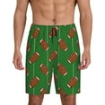 thumbnail image 1 of Mens Pajama Shorts, American football rugby green Sleep Shorts Men Pajama Bottoms Lounge PJ Shorts with Pockets, 1 of 6