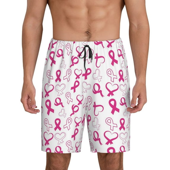 Mens Pajama Shorts, Breast Cancer Awareness4 Sleep Shorts Men Pajama Bottoms Lounge PJ Shorts with Pockets