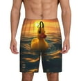 thumbnail image 1 of Mens Pajama Shorts, Cartoon Swimming Yellow Duck Sleep Shorts Men Pajama Bottoms Lounge PJ Shorts with Pockets, 1 of 6