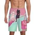thumbnail image 1 of Mens Pajama Shorts, Cats On Broomstick Sleep Shorts Men Pajama Bottoms Lounge PJ Shorts with Pockets, 1 of 6