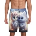 thumbnail image 1 of Mens Pajama Shorts, Cute Animal Couple Sleep Shorts Men Pajama Bottoms Lounge PJ Shorts with Pockets, 1 of 6