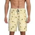 thumbnail image 1 of Mens Pajama Shorts, Daisy bee yellow cute cartoon Sleep Shorts Men Pajama Bottoms Lounge PJ Shorts with Pockets, 1 of 6