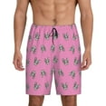 thumbnail image 1 of Mens Pajama Shorts, Dog Boston Terrier pink cute Sleep Shorts Men Pajama Bottoms Lounge PJ Shorts with Pockets, 1 of 6