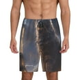 thumbnail image 1 of Mens Pajama Shorts, Giant Cat In Paris Rain Sleep Shorts Men Pajama Bottoms Lounge PJ Shorts with Pockets, 1 of 6
