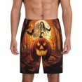 thumbnail image 1 of Mens Pajama Shorts, Halloween Full Moon Pumpkin Bat Sleep Shorts Men Pajama Bottoms Lounge PJ Shorts with Pockets, 1 of 6