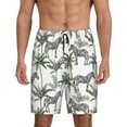 thumbnail image 1 of Mens Pajama Shorts, Palm Trees Zebra Sleep Shorts Men Pajama Bottoms Lounge PJ Shorts with Pockets, 1 of 6
