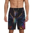 thumbnail image 1 of Mens Pajama Shorts, Rainbow Wings Majestic Dragon Sleep Shorts Men Pajama Bottoms Lounge PJ Shorts with Pockets, 1 of 6