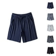 thumbnail image 1 of Mens Pajama Shorts Summer Lightweight Loose Fit Elastic Waist Wide Straight Leg Sleep Shorts with Pockets Sleepwear, 1 of 6