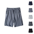 thumbnail image 1 of Mens Pajama Shorts Summer Lightweight Loose Fit Elastic Waist Wide Straight Leg Sleep Shorts with Pockets Sleepwear, 1 of 7