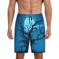 thumbnail image 1 of Mens Pajama Shorts, Tree Moon Night Sky Sleep Shorts Men Pajama Bottoms Lounge PJ Shorts with Pockets, 1 of 6