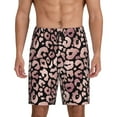 thumbnail image 1 of Mens Pajama Shorts, Trendy rose gold leopard Sleep Shorts Men Pajama Bottoms Lounge PJ Shorts with Pockets, 1 of 6