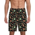 thumbnail image 1 of Mens Pajama Shorts, Vector Retro Music Sleep Shorts Men Pajama Bottoms Lounge PJ Shorts with Pockets, 1 of 6
