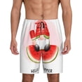 thumbnail image 1 of Mens Pajama Shorts, Watermelon Gnome Sleep Shorts Men Pajama Bottoms Lounge PJ Shorts with Pockets, 1 of 6