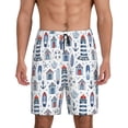 thumbnail image 1 of Mens Pajama Shorts, anchor Lighthouse Surfboards vintage Sleep Shorts Men Pajama Bottoms Lounge PJ Shorts with Pockets, 1 of 6
