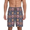 thumbnail image 1 of Mens Pajama Shorts, anchors ship starfish cool Sleep Shorts Men Pajama Bottoms Lounge PJ Shorts with Pockets, 1 of 6