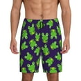 thumbnail image 1 of Mens Pajama Shorts - cute frog funny navyblue Elastic Waistband Mens Sleep Shorts Soft Mens Lounge Shorts with Pockets, 1 of 6