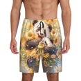 thumbnail image 1 of Mens Pajama Shorts, cute panda sunflower Sleep Shorts Men Pajama Bottoms Lounge PJ Shorts with Pockets, 1 of 6