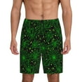 thumbnail image 1 of Mens Pajama Shorts, green bright spiders web star Sleep Shorts Men Pajama Bottoms Lounge PJ Shorts with Pockets, 1 of 6