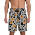 thumbnail image 1 of Mens Pajama Shorts, halloween elements pumpkins Sleep Shorts Men Pajama Bottoms Lounge PJ Shorts with Pockets, 1 of 6