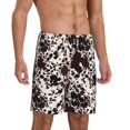 Mens Pajama Shorts with Pockets, Cow Skin Soft Comfy Sleep Pajama