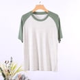 thumbnail image 1 of Mens Pajama T-Shirts Big & Tall L-4X Plus Size Short Sleeve Crewneck Tees Tops Casual Color-Block Pullover Soft-Modal Loungewear T Shirts, 1 of 6