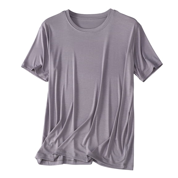 Mens Pajama Top 2025 Summer Ultra Soft Athletic Stretch Pajama Top Solid Basic Nightdress Loose Fit Textured Shorts Light Breathable Quick Dry Sleepwear Nightdress Set Suits