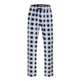 thumbnail image 1 of Mens Pajamas Pants Plaid Sleep Long Pant with Pockets Soft PJ Bottoms Classic Home Elastic Waist Pajamas Black L, 1 of 7