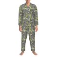 thumbnail image 1 of Mens Pajamas Set, Asparagus funny Print Button Down Long Sleeve Loungewear Sleepwear Pjs sets for Men, 1 of 5