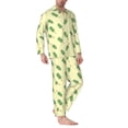 thumbnail image 1 of Mens Pajamas Set - Cactus Popsicle Comfy Long Sleeve Button Up Pajama Sets for Men 2 Piece, Soft Sleepwear Nightwear Pjs Lounge Sets for Men with Pockets, 1 of 5