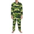 thumbnail image 1 of Mens Pajamas Set, Camo Green Classic Button Down Long Sleeve Loungewear Sleepwear Pjs sets for Men, 1 of 5